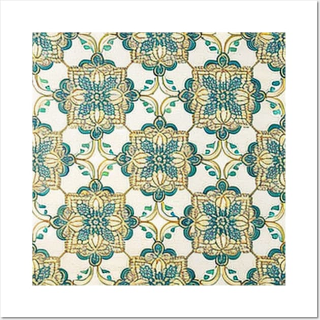 Floral Mosaic Tile Pattern - History Inspired Wall Art by CursedContent